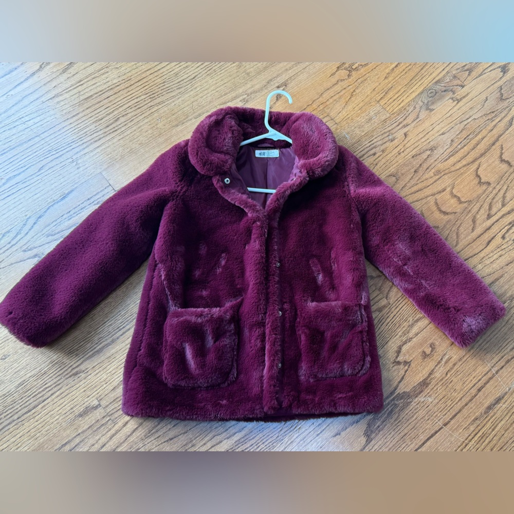 Kids H&M faux fur coat, excellent condition